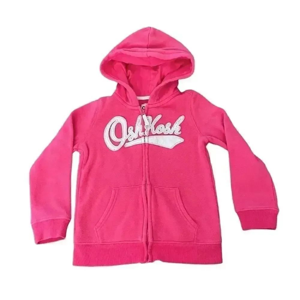 OshKosh B’Gosh Pink Logo Hoodie Toddler Girls Long Sleeves Fleece